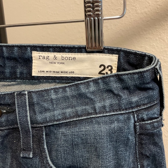 NWT, Rag and Bone Lori Mid Rise Wide Leg Jeans, Size 23, MSRP $258.00 - Picture 7 of 8